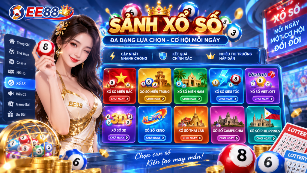 Giao diện sảnh Xổ Số EE88